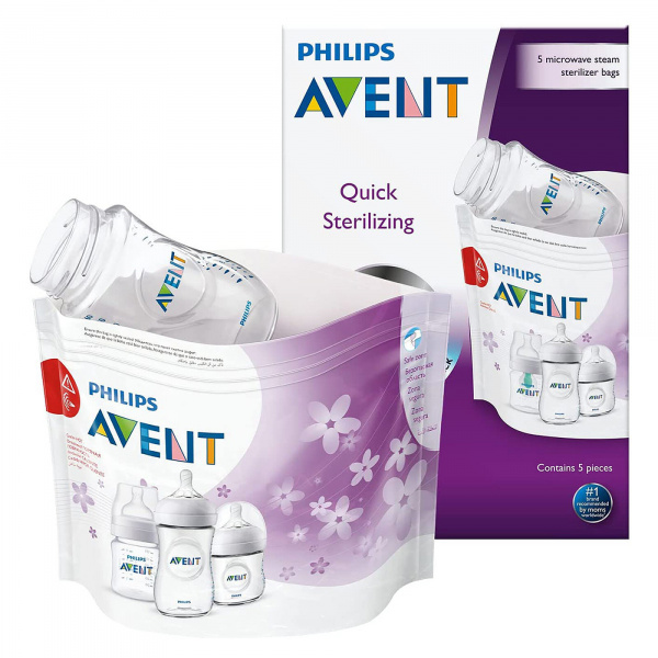 Lot de 5 sachets de stérilisation pour micro-onde Avent-philips