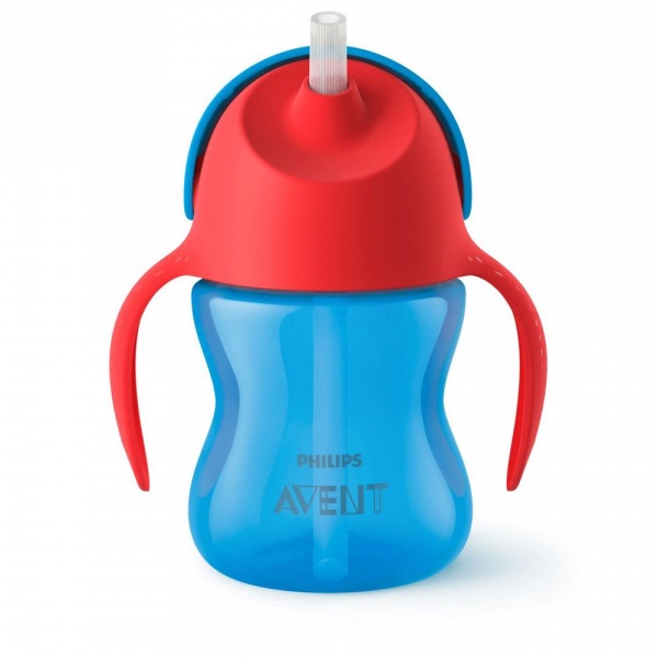 Tasse à paille bleu 200 ml Avent-philips