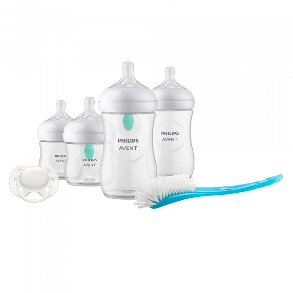 Coffret de 4 biberons natural response + 1 sucette ultra-douce 0-6 mois + 1 goupillon Avent-philips
