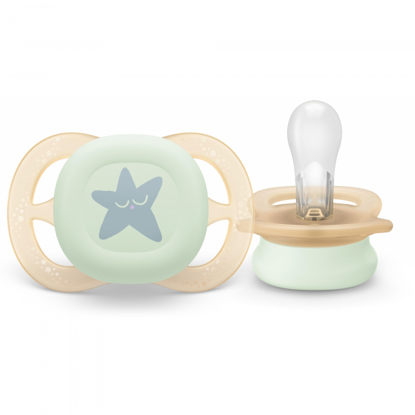Lot de 2 sucettes ultra start 0/2 mois night Avent-philips