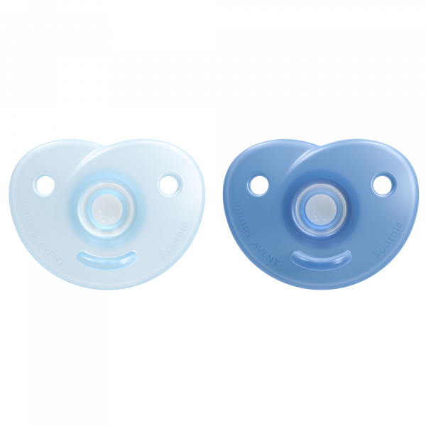 Lot de 2 sucettes soothie 0-6 mois bleu Avent-philips