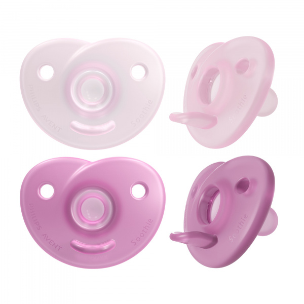 Lot de 2 sucettes soothie 0-6 mois rose Avent-philips