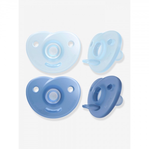 Lot de 2 sucettes bleu 0/6 mois - soothie coeur Avent-philips