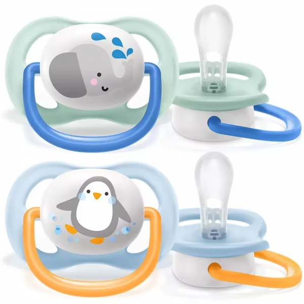 Lot de 2 sucettes ultra air 0/6 mois animaux 2 Avent-philips