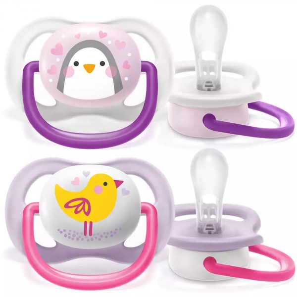 Lot de 2 sucettes ultra air 0/6 mois animaux 2 Avent-philips