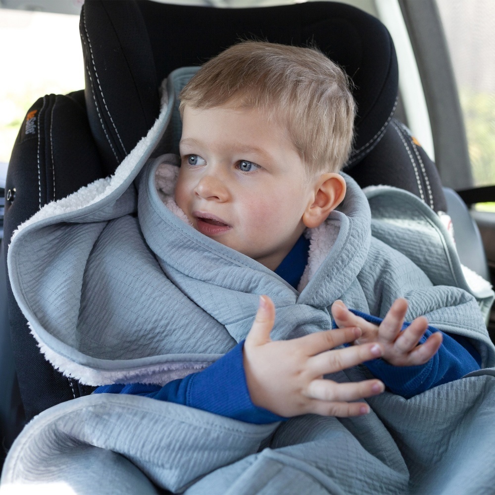 Poncho pour siège auto teddy et gaze de coton cadum wonder de