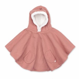 Poncho chaud teddy terracotta Bemini