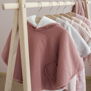 Poncho chaud teddy terracotta Bemini