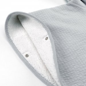 Poncho chaud teddy gris Bemini