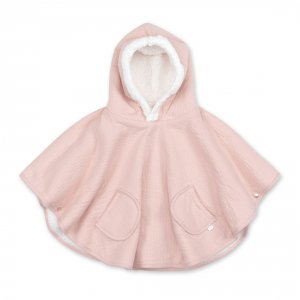 Poncho chaud teddy rose Bemini