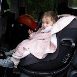 Poncho chaud teddy rose Bemini