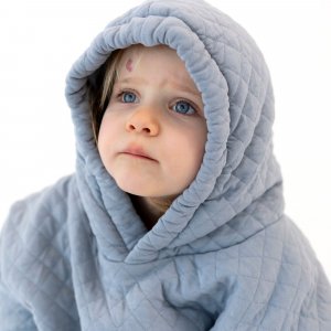 Poncho chaud de voyage pady quilted jersey stone Bemini