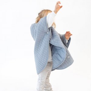 Poncho chaud de voyage pady quilted jersey stone Bemini