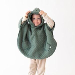 Poncho chaud de voyage pady quilted jersey vert Bemini