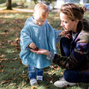 Poncho chaud softy turquoise Bemini