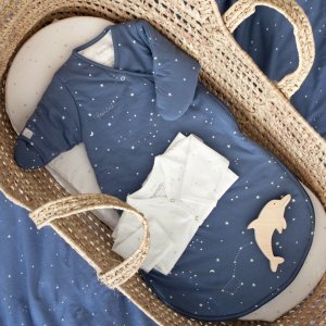 Gigoteuse hiver 1-4 mois jersey bleu foncé Bemini