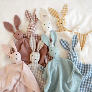 Doudou lapin 40x40 cm ecru Bemini