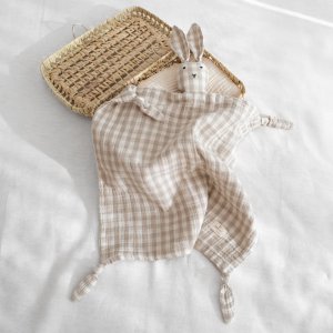 Doudou lapin 40x40 cm sésame Bemini