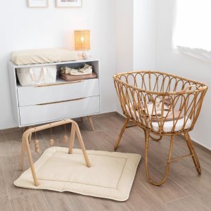 Tapis de parc 100x100cm quilted jersey cream Bemini