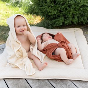 Tapis de parc 100x100cm quilted jersey cream Bemini