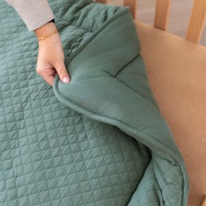 Tapis de parc 100x100cm quilted jersey green Bemini