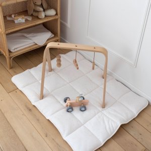 Tapis de parc 100x100cm tetra jersey ivoire Bemini