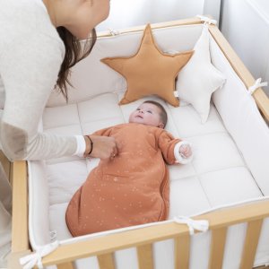 Tapis de parc 100x100cm tetra jersey ivoire Bemini