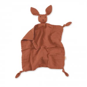 Doudou lange lapin terracotta Bemini