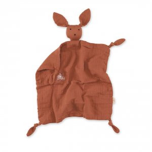 Doudou lange lapin terracotta Bemini