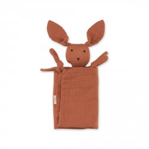 Doudou lange lapin terracotta Bemini