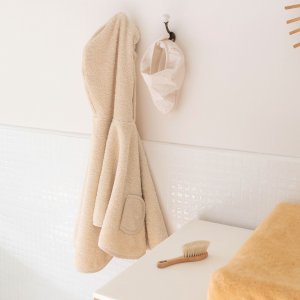 Poncho de bain éponge crème Bemini
