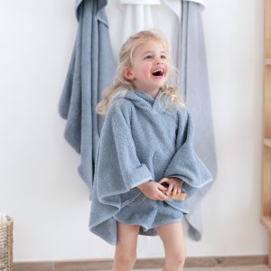 Poncho de bain éponge bleu stone Bemini