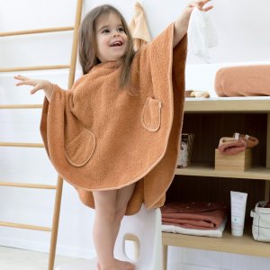 Poncho de bain éponge orange Bemini