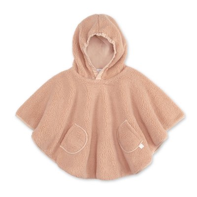 Poncho chaud de voyage teddy bouclette natural