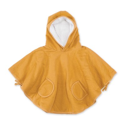 Poncho chaud teddy ocre