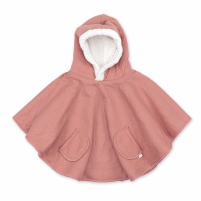 Poncho chaud teddy terracotta