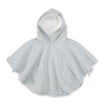 Poncho chaud teddy gris