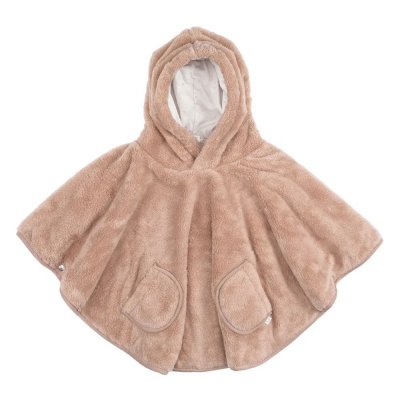 BEMINI Poncho pour siège auto teddy et gaze de coton cadum beige