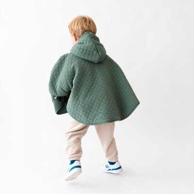 Poncho chaud de voyage pady quilted jersey vert