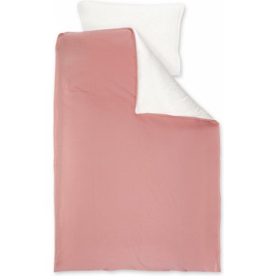 BEMINI Housse de couette de lit 100 x 140 cm + taie d'oreiller 60 x 40 cm tetra jersey bambi rose