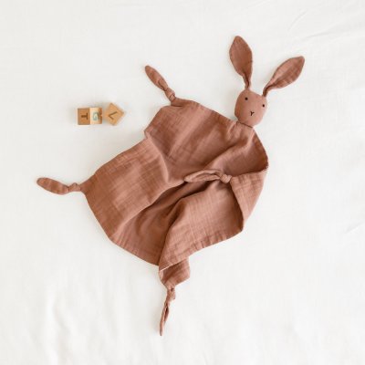 Doudou lapin 40x40 cm moka