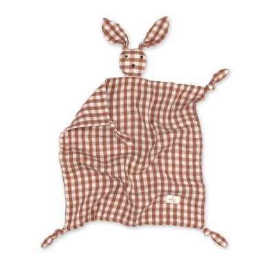 Doudou lapin 40x40 cm moka / blanc
