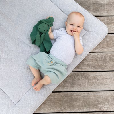 Tapis de parc 100x100cm quilted jersey gris