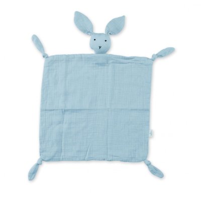Doudou lange lapin bleu ciel