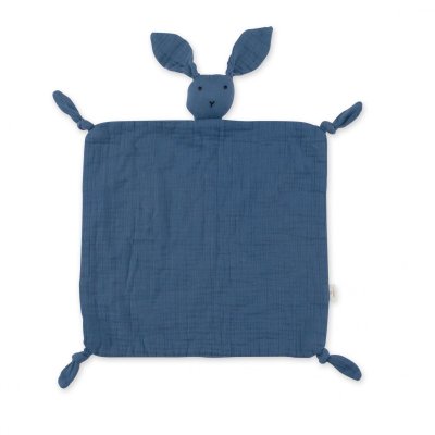 Doudou lange lapin bleu foncé