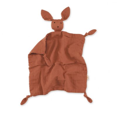 Doudou lange lapin terracotta