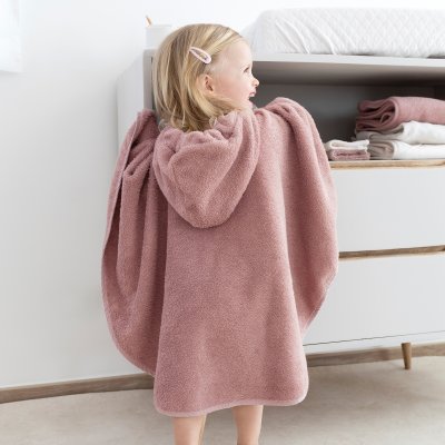 Poncho de bain éponge rose poudré