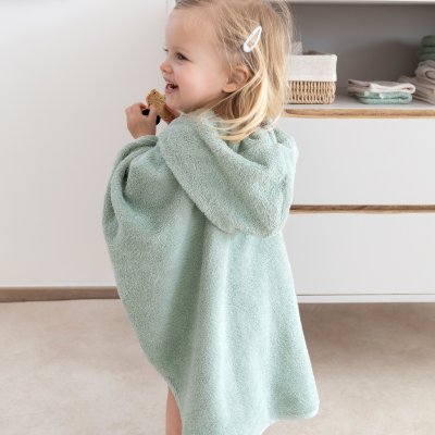 Poncho de bain éponge vert sauge