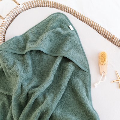 Poncho de bain terry vert