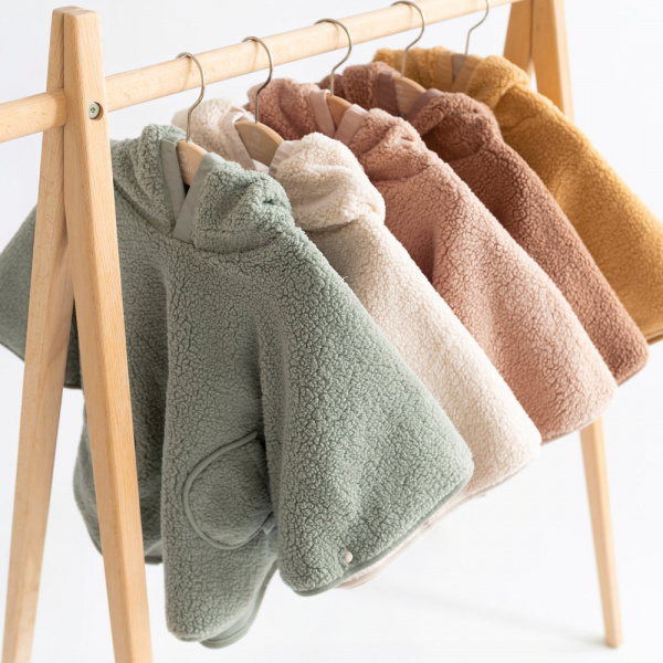 Poncho chaud de voyage teddy bouclette ficelle Bemini